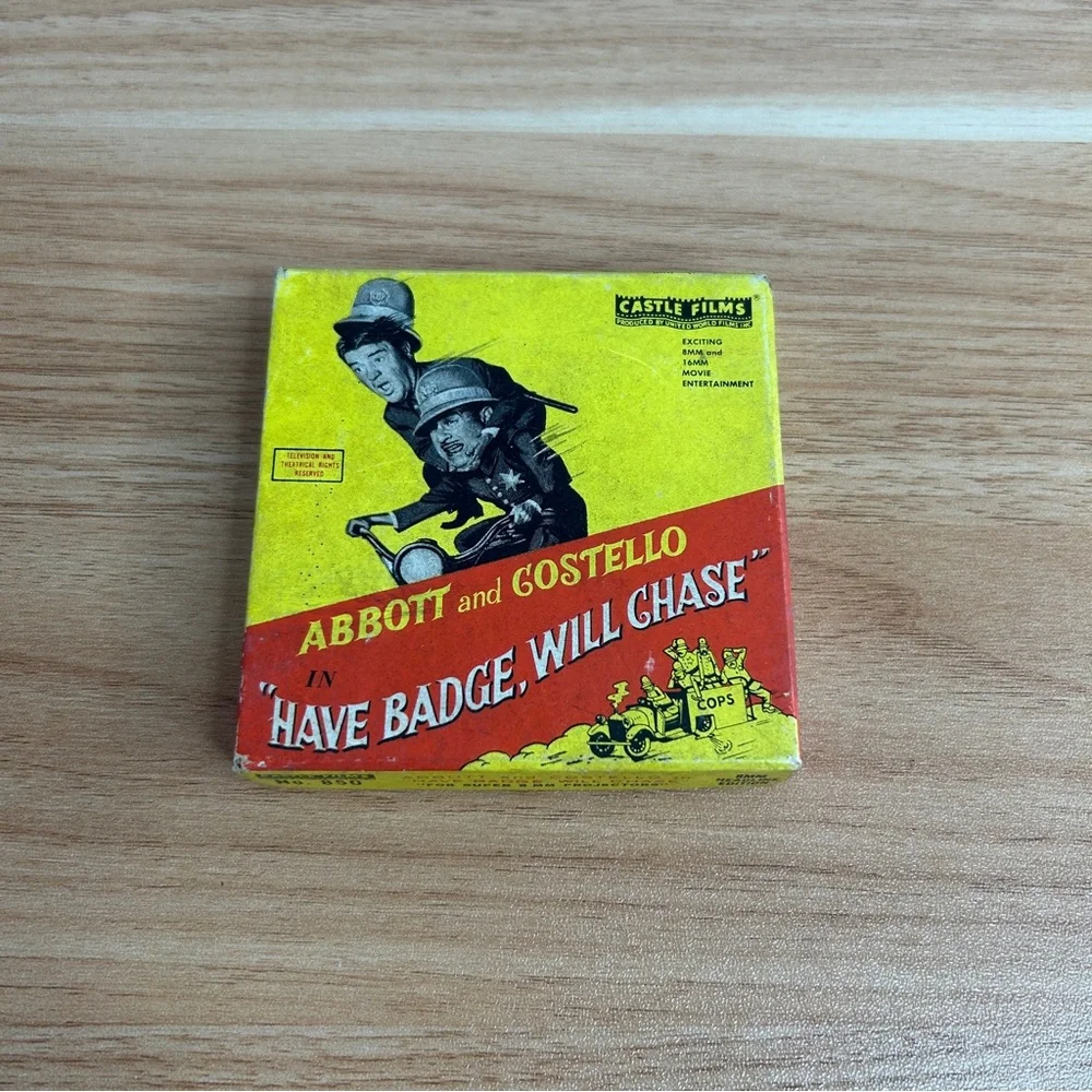 Vintage 8mm Abbott & Costello Castle Films Have Badge Will Chase #850 Untested